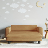 Canapea pentru copii cu taburet maro 100x50x30 cm catifea GartenMobel Dekor, vidaXL