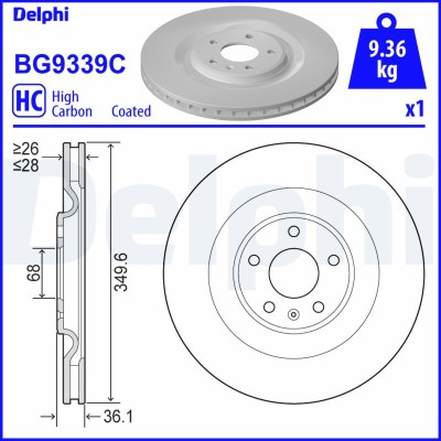 DELPHI BG9339C Disc frana foto