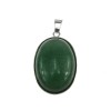 Pandantiv argint mare cu aventurin verde natural 25x18 MM