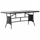 Gossi masa de gradina, negru, 170 x 80 x 74 cm, poliratan
