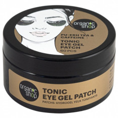 Plasturi cu gel tonice pentru ochi Caffeine & Pu-erh Tea, 60 bucati, Organic Shop