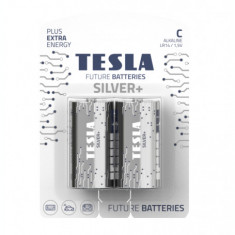 Set 2 baterii alcaline C LR14 TESLA SILVER 1.5V