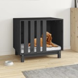 Cumpara ieftin Casă pentru c&acirc;ini, gri, 70x50x62 cm, lemn masiv de pin