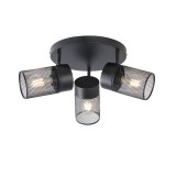 Spot Tavan Klausen Obscur PL3 Negru 3xE27 48x22.5cm Design Modern Minimalist Corp Iluminat Interior Metalic Lustra Eleganta Pentru Living Birou