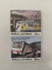 Malaysia Timbre trenuri, locomotive, cai ferate, nestampilate MNH foto