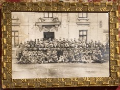 FOTOGRAFIE VECHE INRAMATA,,BATALION II&amp;quot; WW I/ 260X200 mm./STAREA DIN POZE foto