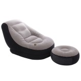 Fotoliu Gonflabil 2in1 Intex, Tip Sezlong, Taburet Inclus, 130x99x76 cm, Gri, Vinil, Rezistent, Interior/Exterior