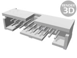 Conector IDC TE Connectivity 20 pini 2x10 THT 2,54mm drept negru