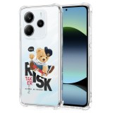 Husa antisoc pentru xiaomi redmi note 14 4g, airbag pro, transparent, risk taker