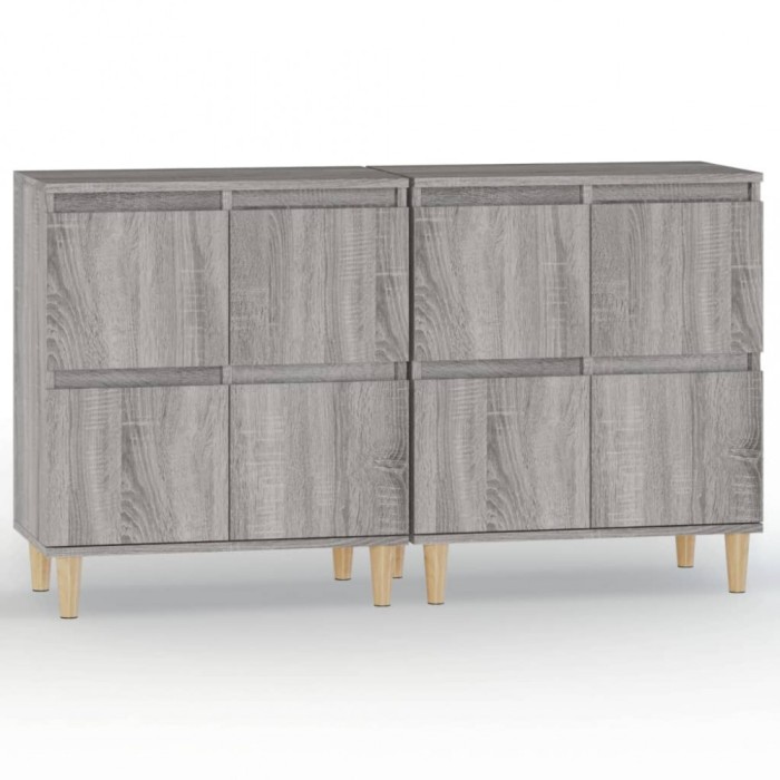 Dulapuri, 2 buc, sonoma gri, 60x35x70 cm, lemn prelucrat