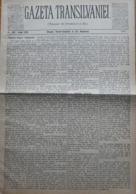 Gazeta Transilvaniei , Numer de Dumineca , Brasov , nr. 248 , 1907 foto