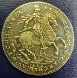 (S) MONEDA DIN ARGINT AUSTRIA - REBATERE MONEDA 2 DUCATI TIROL 1642, ARHIDUCELE FERDINAND CAROL, ARGINT 835. ANUL 1963