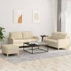 Set Canapele 3 Piese Crem Textil: 2 Canapele 2 Locuri + Taburet + Perne