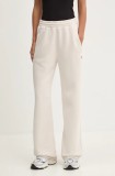 Abercrombie &amp; Fitch pantaloni de trening culoarea bej, neted, KI147-4060