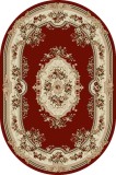 Cumpara ieftin Covor Oval Model Lotos 575-210, Marime 60 x 110 cm, Rosu, Inaltime Fir 8 mm, Antialergic, Polipropilena, Living, Dormitor, Sufragerie, Birou