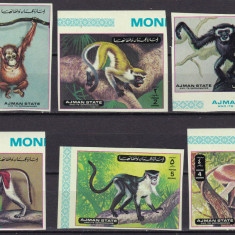 Ajman 1973 fauna maimute MI 2925-2930B MNH