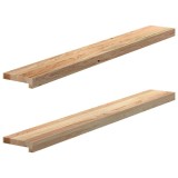 Cumpara ieftin Pervaz 2 buc lemn masiv de stejar netratat 120x15x2 cm