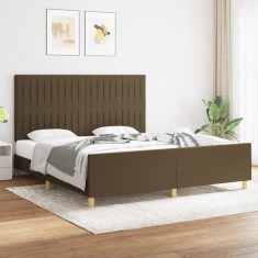 vidaXL Cadru de pat fără saltea, maro &icirc;nchis, 180x200 cm, textil