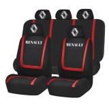 Set Huse Scaune Universale Compatibile cu Renault Nou &ndash; Negru/Rosu