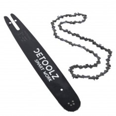 Set lama si lant drujba Detoolz, lungime 14&#039;, pas 3/8&#039;, grosime 1.3mm, 50 pinteni, 25 dinti, full chisel