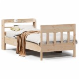 Cumpara ieftin Cadru de pat fara saltea, 90x200 cm, lemn masiv pin