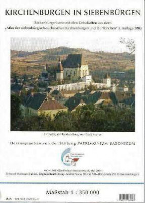 Kirchenburgen in Siebenb&amp;uuml;rgen. Siebenb&amp;uuml;rgenkarte mit Ortschften as dem \&amp;quot;Atlas der siebenb&amp;uuml;rgisch-s&amp;auml;chsischen Kirchenburgen und Dorfkirchen\&amp;quot; 3. Aufla foto