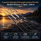 Lansetă Spinning Telescopică Pescuit Model Pioneer X Spin 3,60 m