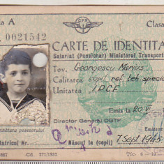 bnk div CFR - carte de identitate salariat MT - cls II - 1953