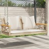 Banca Balansoar vidaXL, Poliratan Bej, 109x62x40cm, Perne Incluse, Gradina/Terasa, Rezistenta UV