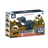 Joc constructii magnetic, dinozaur, 7 piese, Oem