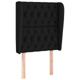 Cumpara ieftin Tablie de pat cu aripioare, negru, 83x23x118/128 cm, textil