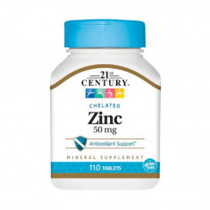 Zinc chelated, 21st century, 50mg, 110 pastile,3 luni utilizare,pentru barba/par