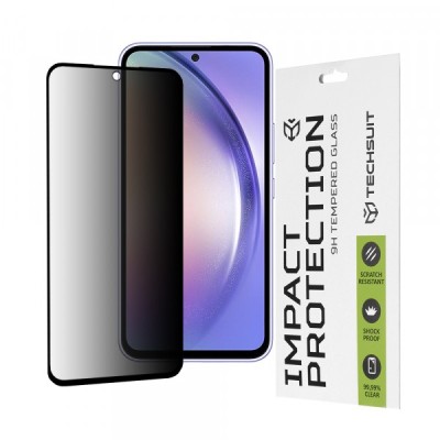 Folie de protectie Ecran Privacy Techsuit pentru Samsung Galaxy A54 A546, Sticla Securizata, Full Glue, 111D foto