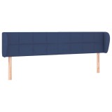 Cumpara ieftin Tablie de pat cu aripioare, albastru, 183x23x78/88 cm textil