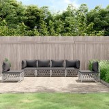 vidaXL Set mobilier gradina 6 piese alb otel perne confortabile design modular