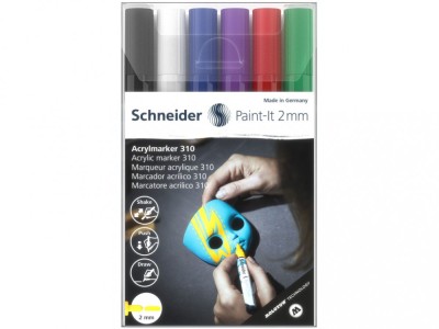 Marker cu vopsea acrilica Paint-It 310 2 mm Schneider 6 buc/set1 foto