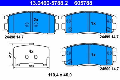 ATE 13.0460-5788.2 set placute frana,frana disc foto