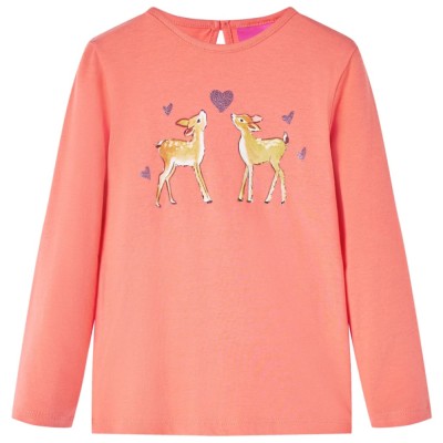 Tricou de copii cu m&amp;acirc;neci lungi, corai, 128 foto