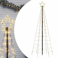 Pom de Craciun LED cu varfuri 220 LED-uri alb cald 180 cm foto