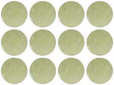Set farfurii 12 piese din Plastic, Verde, diametru 25 cm, cu Model Frunze Tropicale