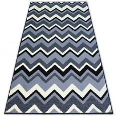 Covor BCF Base Zig zag 3812 Zig Zag negru si gri, 160x220 cm