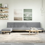 vidaXL Canapea extensibilă &icirc;n formă de L gri 255x140x70 cm textil