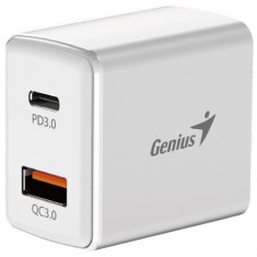 ALIMENTATOR retea Genius Quick Charge 20W, 1 x USB-A + 1 x USB Type-C, PD 20W USB-C sau USB-A, cablu USB-C 1m, alb, &quot;32590009400&quot; (timbru verde 0.18 l