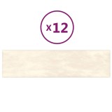 Cumpara ieftin Panouri de perete 12 buc. crem 60x15 cm catifea 1,08 m&sup2;