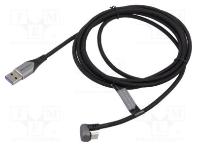 Cablu USB 2.0 VENTION A la C, unghi nichelat, 0,5m foto