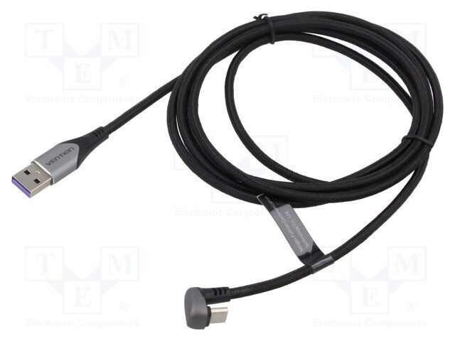 Cablu USB 2.0 VENTION A la C, unghi nichelat, 0,5m
