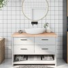Blat de baie, 120x60x(2-6) cm, lemn masiv netratat