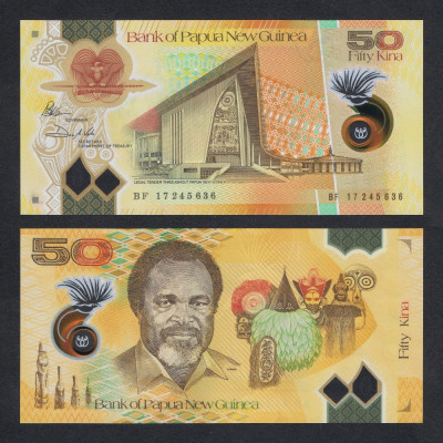 PAPUA NOUA GUINEE █ bancnota █ 50 Kina █ 2017 █ P-54 █ POLYMER █ UNC necirculata foto