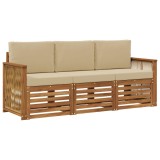 vidaXL Seturi de canapele cu pernă 3 pcs Lemn Solid de Acacia 3383969