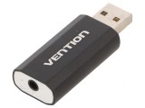 Card Audio USB pentru PC - Negru, Jack 3.5mm